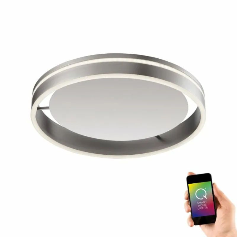 Paul Neuhaus Q-Serie Plafonnier Paul Neuhaus Q-VITO LED Acier inoxydable, 1 lumière, Télécommandes