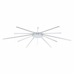 Paul Neuhaus Q-Serie Plafonnier Paul Neuhaus Q-SUNSHINE LED Aluminium, 12 lumières, Télécommandes