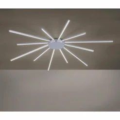 Paul Neuhaus Q-Serie Plafonnier Paul Neuhaus Q-SUNSHINE LED Aluminium, 12 lumières, Télécommandes