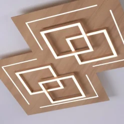 Paul Neuhaus Q-Serie Plafonnier Paul Neuhaus Q-LINEA LED Bois clair, 8 lumières, Télécommandes