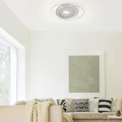 Paul Neuhaus Q-Serie Plafonnier Paul Neuhaus Q-AMIRA LED Acier brossé, 1 lumière, Télécommandes