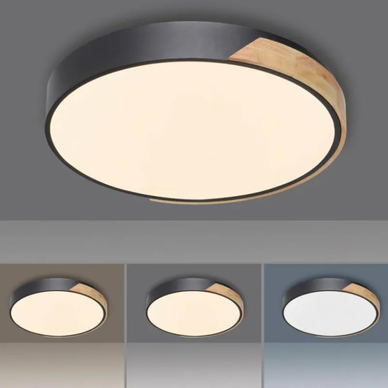 Paul Neuhaus Q-Serie Plafonnier Paul Neuhaus Q-BILA LED Écru, Noir, 1 lumière, Télécommandes