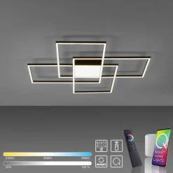 Paul Neuhaus Q-Serie Plafonnier Paul Neuhaus Q-ASMIN LED Noir, 1 lumière, Télécommandes