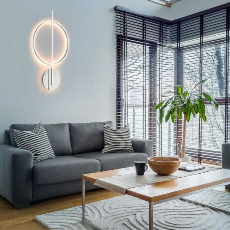 Paul Neuhaus Q-Serie Plafonnier Paul Neuhaus Q-ARKOA LED Acier brossé, 1 lumière, Télécommandes, Changeur de couleurs