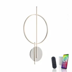 Paul Neuhaus Q-Serie Plafonnier Paul Neuhaus Q-ARKOA LED Acier brossé, 1 lumière, Télécommandes, Changeur de couleurs