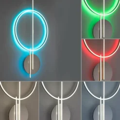 Paul Neuhaus Q-Serie Plafonnier Paul Neuhaus Q-ARKOA LED Acier brossé, 1 lumière, Télécommandes, Changeur de couleurs