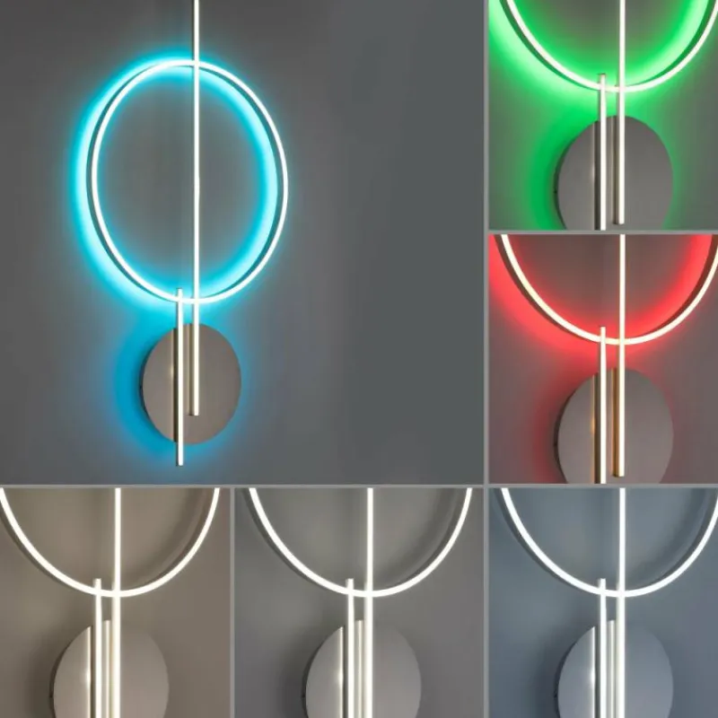 Paul Neuhaus Q-Serie Plafonnier Paul Neuhaus Q-ARKOA LED Acier brossé, 1 lumière, Télécommandes, Changeur de couleurs