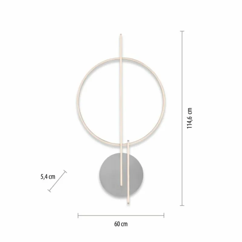 Paul Neuhaus Q-Serie Plafonnier Paul Neuhaus Q-ARKOA LED Acier brossé, 1 lumière, Télécommandes, Changeur de couleurs