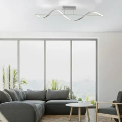 Paul Neuhaus Q-Serie Plafonnier Paul Neuhaus QSWING LED Argenté, 1 lumière, Télécommandes* Éclairage Led