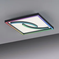 Luminaires Paul Neuhaus Plafonnier Paul Neuhaus SERPENT LED Noir, 1 lumière, Télécommandes, Changeur de couleurs* Éclairage Led