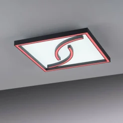 Luminaires Paul Neuhaus Plafonnier Paul Neuhaus SERPENT LED Noir, 1 lumière, Télécommandes, Changeur de couleurs* Éclairage Led