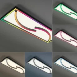 Luminaires Paul Neuhaus Plafonnier Paul Neuhaus SERPENT LED Noir, 1 lumière, Télécommandes, Changeur de couleurs* Éclairage Led