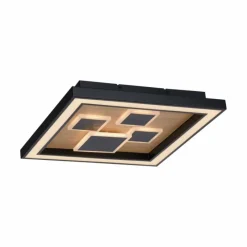 Lampes En Bois-Luminaires Paul Neuhaus Plafonnier Paul-Neuhaus ELIZA LED Écru, Noir, 1 lumière