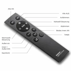 Lampes En Bois-Luminaires Paul Neuhaus Plafonnier Paul-Neuhaus PALMA LED Écru, Noir, 2 lumières, Télécommandes