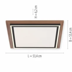 Lampes En Bois-Luminaires Paul Neuhaus Plafonnier Paul-Neuhaus PALMA LED Écru, Noir, 2 lumières, Télécommandes
