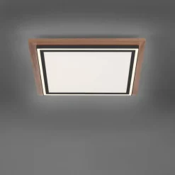 Lampes En Bois-Luminaires Paul Neuhaus Plafonnier Paul-Neuhaus PALMA LED Écru, Noir, 2 lumières, Télécommandes