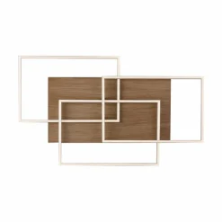 Lampes En Bois-Luminaires Paul Neuhaus Plafonnier Paul-Neuhaus PALMA LED Écru, Acier brossé, 1 lumière, Télécommandes