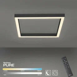 Luminaires Paul Neuhaus Plafonnier Paul-Neuhaus PURE-LINES LED Anthracite, 1 lumière, Télécommandes* Éclairage Led