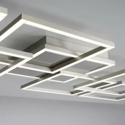 Paul Neuhaus Q-Serie Plafonnier Paul-Neuhaus Q-INIGO LED Acier brossé, 7 lumières, Télécommandes