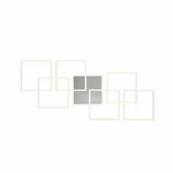 Paul Neuhaus Q-Serie Plafonnier Paul-Neuhaus Q-INIGO LED Acier brossé, 7 lumières, Télécommandes