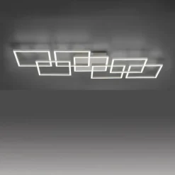 Paul Neuhaus Q-Serie Plafonnier Paul-Neuhaus Q-INIGO LED Acier brossé, 7 lumières, Télécommandes