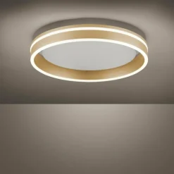 Paul Neuhaus Q-Serie Plafonnier Paul-Neuhaus Q-VITO LED Laiton, 1 lumière, Télécommandes