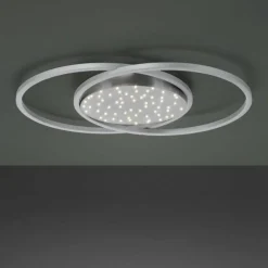 Luminaires Paul Neuhaus Plafonnier Paul-Neuhaus YUKI LED Acier brossé, 3 lumières, Télécommandes* Éclairage Led