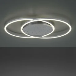 Luminaires Paul Neuhaus Plafonnier Paul-Neuhaus YUKI LED Acier brossé, 3 lumières, Télécommandes* Éclairage Led