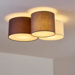 Lampes En Tissu-hofstein Plafonnier Payette Blanc, 3 lumières