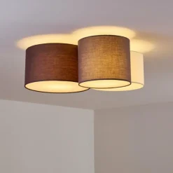 Lampes En Tissu-hofstein Plafonnier Payette Blanc, 3 lumières