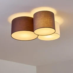 Lampes En Tissu-hofstein Plafonnier Payette Blanc, 3 lumières