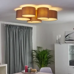 Lampes En Tissu-hofstein Plafonnier Payette Blanc, 6 lumières