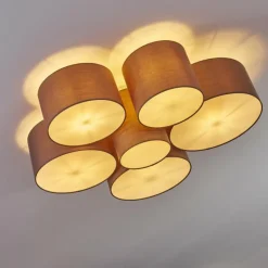 Lampes En Tissu-hofstein Plafonnier Payette Blanc, 6 lumières