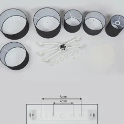 Lampes En Tissu-hofstein Plafonnier Payette Blanc, 6 lumières