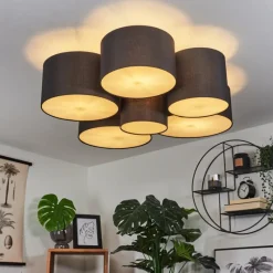 Lampes En Tissu-hofstein Plafonnier Payette Blanc, 6 lumières