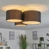 Lampes En Tissu-hofstein Plafonnier Payette Blanc, 3 lumières