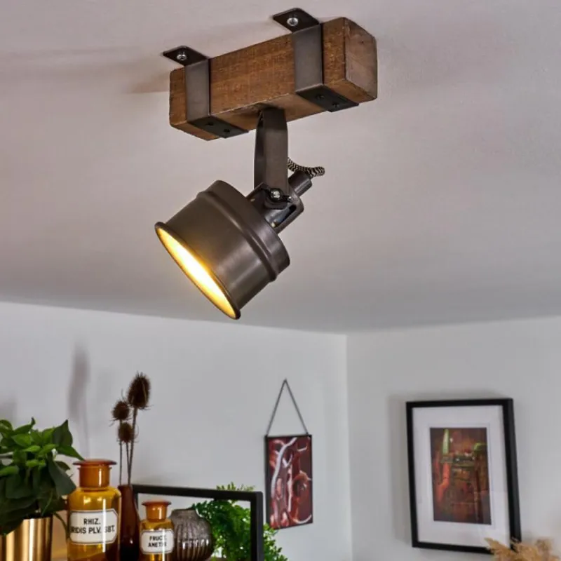 Lampes Industrielles-hofstein Plafonnier Pehefito Brun, Gris, Noir, 1 lumière