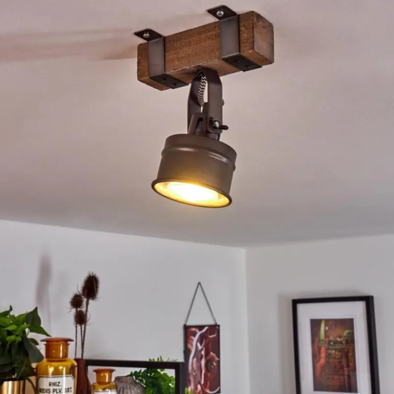 Lampes Industrielles-hofstein Plafonnier Pehefito Brun, Gris, Noir, 1 lumière