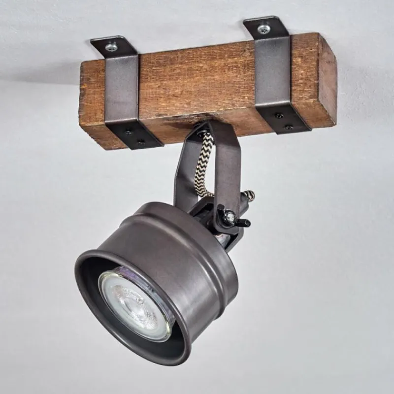 Lampes Industrielles-hofstein Plafonnier Pehefito Brun, Gris, Noir, 1 lumière