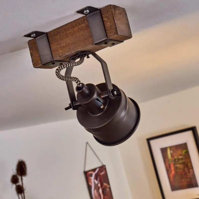 Lampes Industrielles-hofstein Plafonnier Pehefito Brun, Gris, Noir, 1 lumière