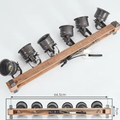 Lampes Industrielles-hofstein Plafonnier Pehefito Brun, Noir, 6 lumières