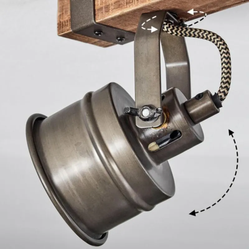 Lampes Industrielles-hofstein Plafonnier Pehefito Brun, Noir, 6 lumières