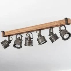 Lampes Industrielles-hofstein Plafonnier Pehefito Brun, Noir, 6 lumières