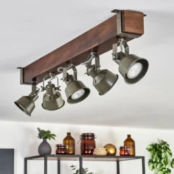 Lampes Industrielles-hofstein Plafonnier Pehefito Brun, Noir, 5 lumières