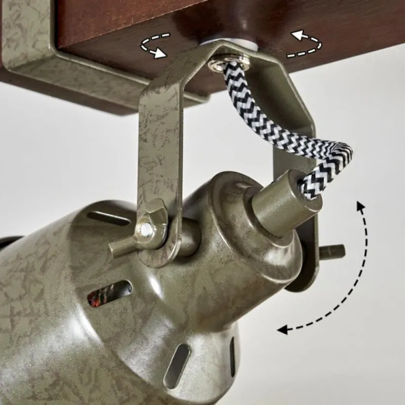 Lampes Industrielles-hofstein Plafonnier Pehefito Brun, Noir, 5 lumières