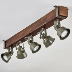 Lampes Industrielles-hofstein Plafonnier Pehefito Brun, Noir, 5 lumières