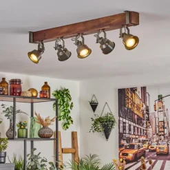 Lampes Industrielles-hofstein Plafonnier Pehefito Brun, Noir, 5 lumières