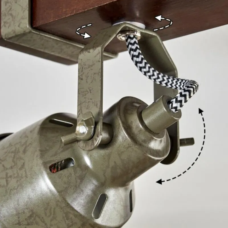 Lampes Industrielles-hofstein Plafonnier Pehefito Brun, Noir, 6 lumières