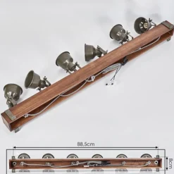 Lampes Industrielles-hofstein Plafonnier Pehefito Brun, Noir, 6 lumières