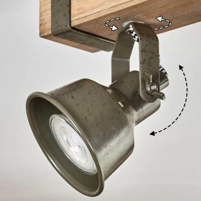 Lampes Industrielles-hofstein Plafonnier Pehefito Écru, Noir, 4 lumières